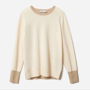 Cashmere Classic Crew Sweater Rosewater / Camel